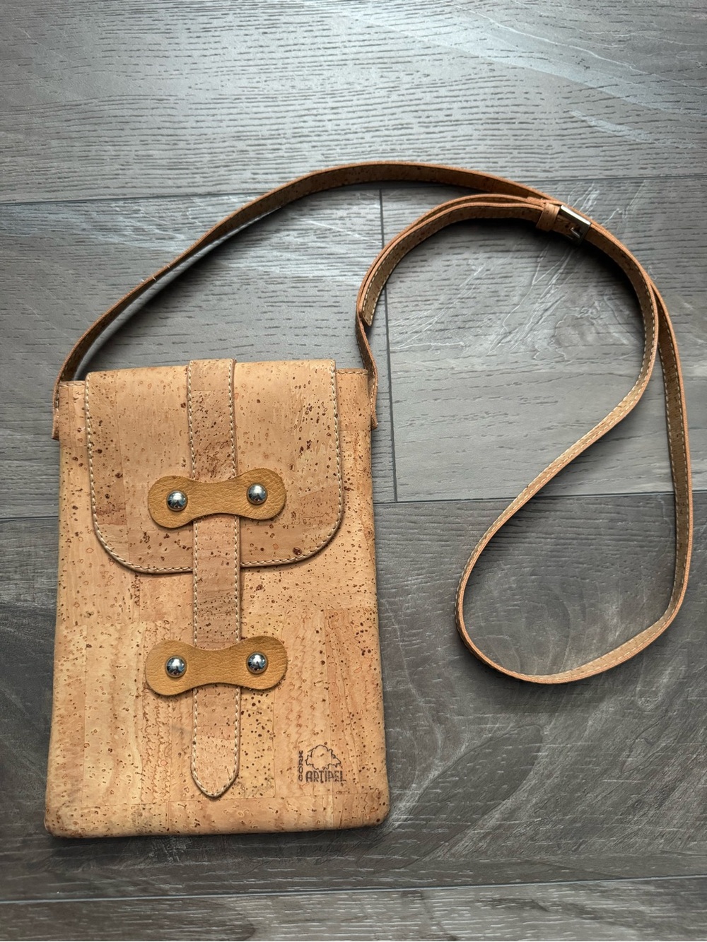 Artipel Portuguese Crossbody Bag Brown Cork Small Sling Bag Lightweight